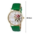 thumbnail image 2 of Soumake Stylish Women Rose Pattern Watch Classic Round Dial Faux Leather Strap Accurate Quartz Movement Wrist Watch Birthday Anniversary Gift Fashion, 2 of 8