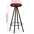 thumbnail image 4 of vidaXL Bar Stools 2 pcs Real Leather, 4 of 5