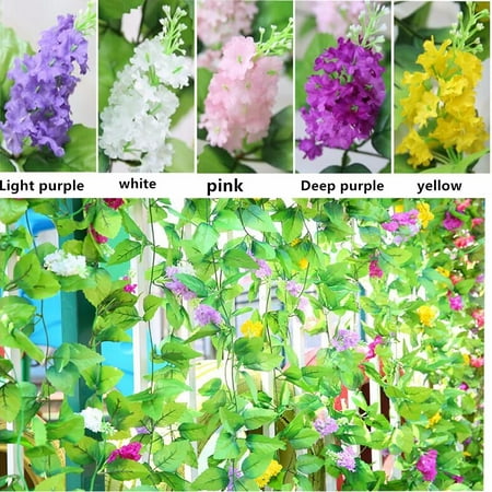 - 1Pcs 2.4m/7.8ft Artificial Fake Silk Flower Garland Artificial Vine Ivy Flowers Garland Home Wedding Garden Deco