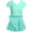 b#Green199, variant on Girls Dance Dress With Heart Design Two Piece Ballet Practice Gymnastics Performance Short Sleeve Outfits Kids Leisure Clothes Sets Solid Color