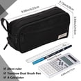 thumbnail image 3 of Rirool Large Capacity Pencil Case with Initial Letter, Expandable Pencil Pouch with Zipper, Cute Aesthetic Pen Bag for School Supplies, Kids Teen Girls Adults Black, 3 of 7