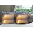 thumbnail image 6 of Ambesonne Nature Throw Pillow Cover 4 Pack, Early Morning Sunrise, 20", Blue and Orange, 6 of 7