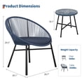 thumbnail image 2 of Ataucjin 3 Piece Patio Bistro Set, Outdoor Acapulco Chairs Set of 2 with Glass Top Table, All Weather Modern Patio Chairs with Cushions, Patio Conversation Bistro Set for Deck, Backyard, Balcony, 2 of 7