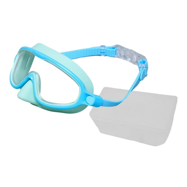 Gafas de natación para niños, equipo de natación antivaho, elegantes, con protector nasal, gafas de para piscina, buceo, interior y exterior. Azul