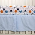 thumbnail image 3 of Sweet Baba Soft Cotton Blue Crib Bedding Set for Baby Boys,All-Star MVP 3 PC Crib Set, 3 of 7