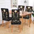 thumbnail image 2 of Yayeee 2 Pack Dining Chair Covers Stretch Parson Chairs Slipcovers Seat Protector, Black Halloween Dancing, 2 of 6