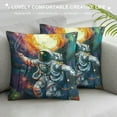 thumbnail image 3 of Orinice Spaceman Sun Flower Graphic Decorative Men Women Boy Girl Room Cushion Throw Pillow Cover for Home Couch Living Room Bed Sofa Square Pillow Covers 1PC 18x18in, 3 of 5