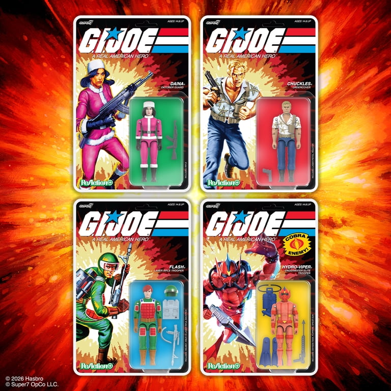 Super7, G.I. Joe, Chuckles Movie ReAction+ Action Figure - Walmart.com