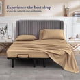 thumbnail image 2 of Top Split Queen Sheet Set for Adjustable Beds – 100% Egyptian Cotton, 800 Thread Count, 4-Piece Bed Sheets, Deep Pockets Fit up to 15", Taupe Solid, Split 34" from Top, 2 of 5