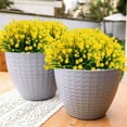 thumbnail image 4 of Sinhoon 6 Bundles Artificial Fake Flowers Plastic Plants Greenery Shrubs UV Resistant Faux Flowers for Indoor Outdoor Garden Hanging Porch Window Box Farmhouse Wedding Decor (Yellow), 4 of 9