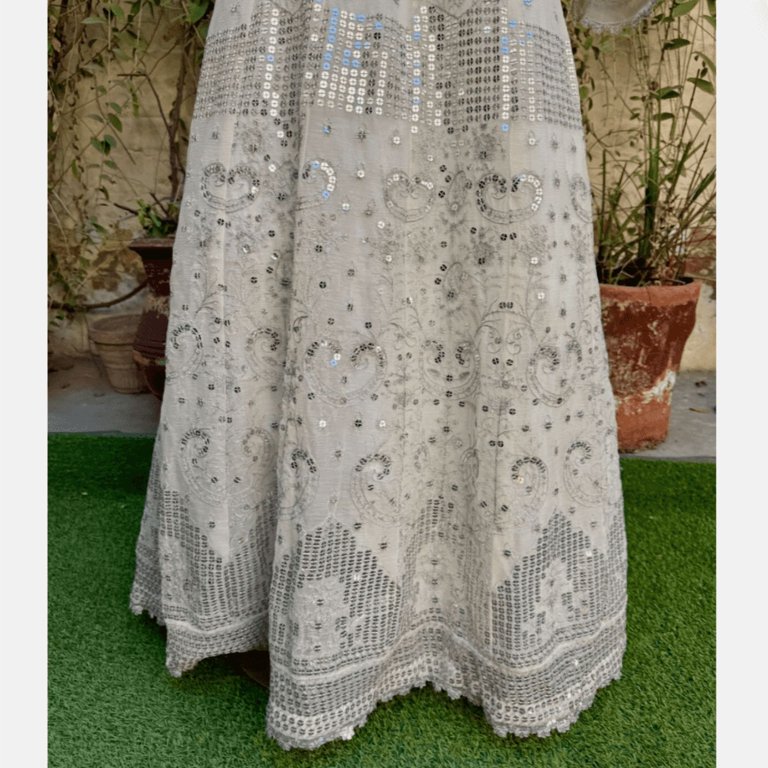 sachin and babi light blue dress White Chiffon Corset Puff Sleeves Dress main image 1