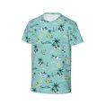 thumbnail image 3 of Fuzoiu Hawaiian Style Print Boys' Casual T-Shirt,Crewneck Undershirts,Boys Athletic Shirt,Short Sleeve T-Shirts for Outdoor Play, 3 of 7