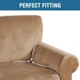 thumbnail image 3 of All inclusive elastic sofa cover, solid velvet velvet one-piece design, fabric sofa cover, comfortable and durable (double Camel), 3 of 5