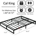 thumbnail image 3 of Lutown-Teen 12 inch California King Bed Frames, No Box Spring Needed, Heavy Duty Metal , Noise Free, Easy Assembly, Black, 3 of 6