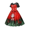 thumbnail image 2 of Gvmfive Women 50s 60s Retro Short Sleeve Lace Swing Dress Christmas Evening Party Dresses, 2 of 8