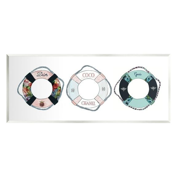 Stupell Industries Mixed Luxury Fashion Life Preserver Buoys Chic Design Graphic Art Unframed Art Print Wall Art, Design by Amelia Noyes