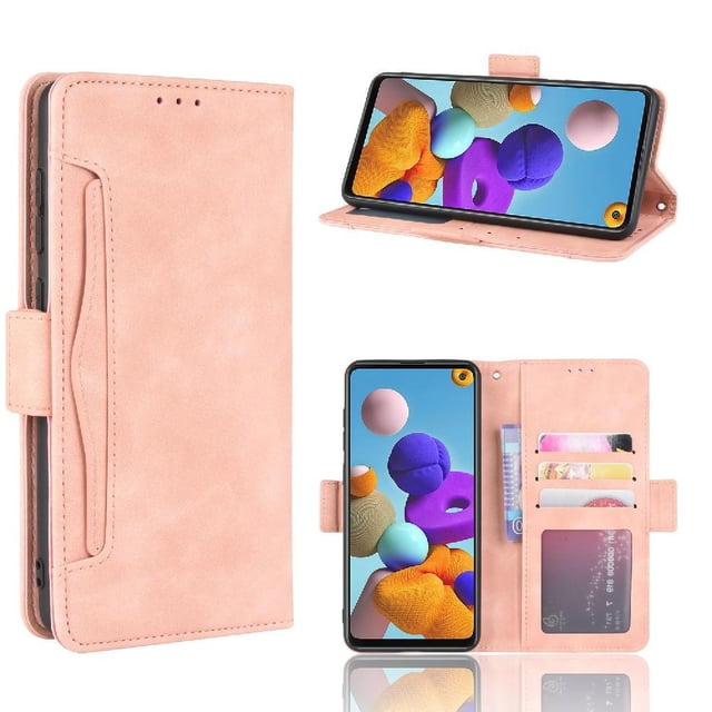 Funda Cartera Magnética para Samsung Galaxy A21S- Tarjetero Desmontable, Cuero PU, Soporte