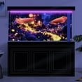 thumbnail image 4 of Blacklight Fantasy Forest Black Light Aquarium Background, UV Fish Tank Background Mysterious Landscape Terrarium Background with 10 EVA Double-Sided Tape, 24X12IN, 4 of 5