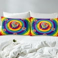 thumbnail image 4 of Erosebridal 3D Lollipop Fitted Sheet Full, Rainbow Swirl Spiral Bedding Set Full Size, Geometric Decor, 3 Pieces（No Top Sheet）, 4 of 6