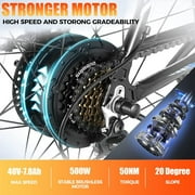 ANCHEER Electric Bike ,26 Electric Bike for Adults Electric Bicycles, 500W Electric Mountain Bike, 48V Commuter Ebike 48V Battery Ebike UL 2849, Lockable Suspension Fork, Shimano 21 Speed