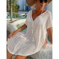thumbnail image 4 of Alsol Lamesa Women's Plus Size Swimsuit Cover up Openwork Sexy Crochet Coverup Beach Bathing Suit Cover-ups, 4 of 7