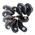 thumbnail image 3 of Set of 10 Golf Club Covers for Irons with Top Window 3, 4, 5, 6, 7, 8, 9, A, PW, Black Gray, 3 of 7