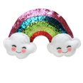 thumbnail image 2 of 7" White and Pink Glittered Rainbow with Smiling Clouds Hanging Christmas Ornament, 2 of 2