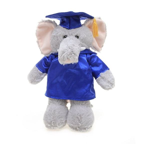 Made by Aliens Personalized Elephant Stuffed Animal Plush Toy – Perfect Gift for Graduation Name or Your School Logo on Gown, Best for Any Grad School Kids 12 Inches