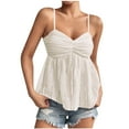 thumbnail image 2 of Njagoc3 Womens Spaghetti - Strap V - Neck Ruched - Bust Flowy Cami Top - Flattering for Summer Dates, 2 of 6