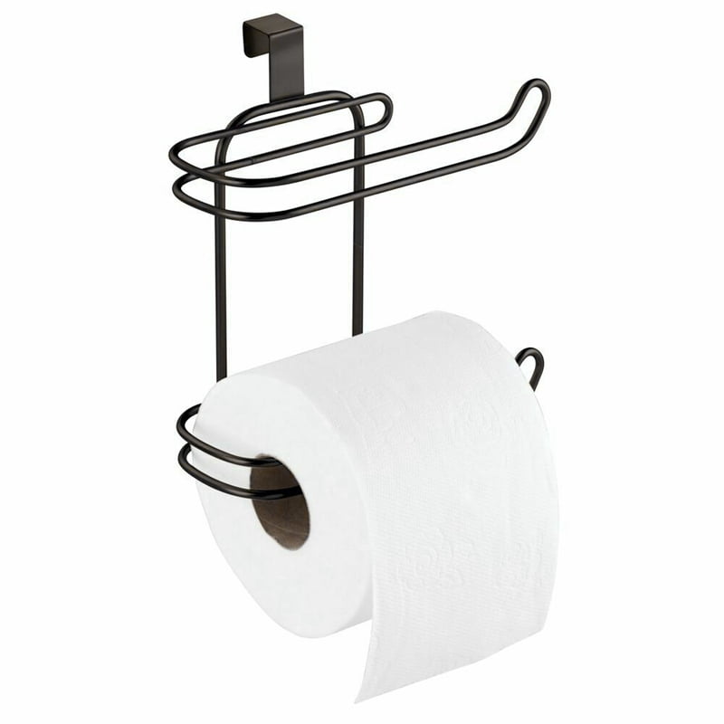 Metal Hanging Over the Tank Toilet Tissue Paper Roll Holder and