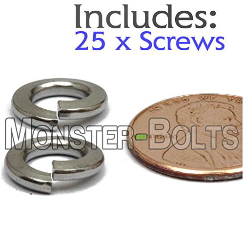 25 M6 Lockwashers A-2 18-8 6mm Metric Stainless Steel Split Lock Washers 