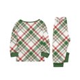 thumbnail image 4 of Yuaguia Family Matching Christmas Pajamas, Red Green White Plaid Long Sleeve Top and Plaid Lounge Pants Sleepwear Set, Festive Holiday Loungewear, Kids 3 Years, 4 of 6