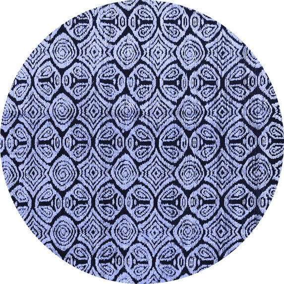 Ahgly Company Indoor Round Abstract Blue Modern Area Rugs, 6' Round