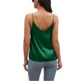 thumbnail image 5 of SAYOO Women Silk Satin Tops Vest Summer Sexy Camis Tank For Ladies Strappy Camisole Top Shirts V-neck Sleeveless Crop Tops Femme Cloth, 5 of 6