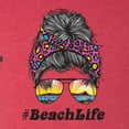 thumbnail image 2 of Messy Bun BeachLife | Cool Neon Leopard Print Bandana | Sunglasses Vaction Beach Paradise Fashion Tri-Blend Racerback Sleeveless Top, Vintage Red, S, 2 of 5