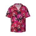 thumbnail image 4 of Uemuo Orchids Flowers Pattern Cotton Linen Short Sleeve Shirts,Casual Lightweight Button Down Shirts,Vacation Beach Summer Tops-Small, 4 of 7