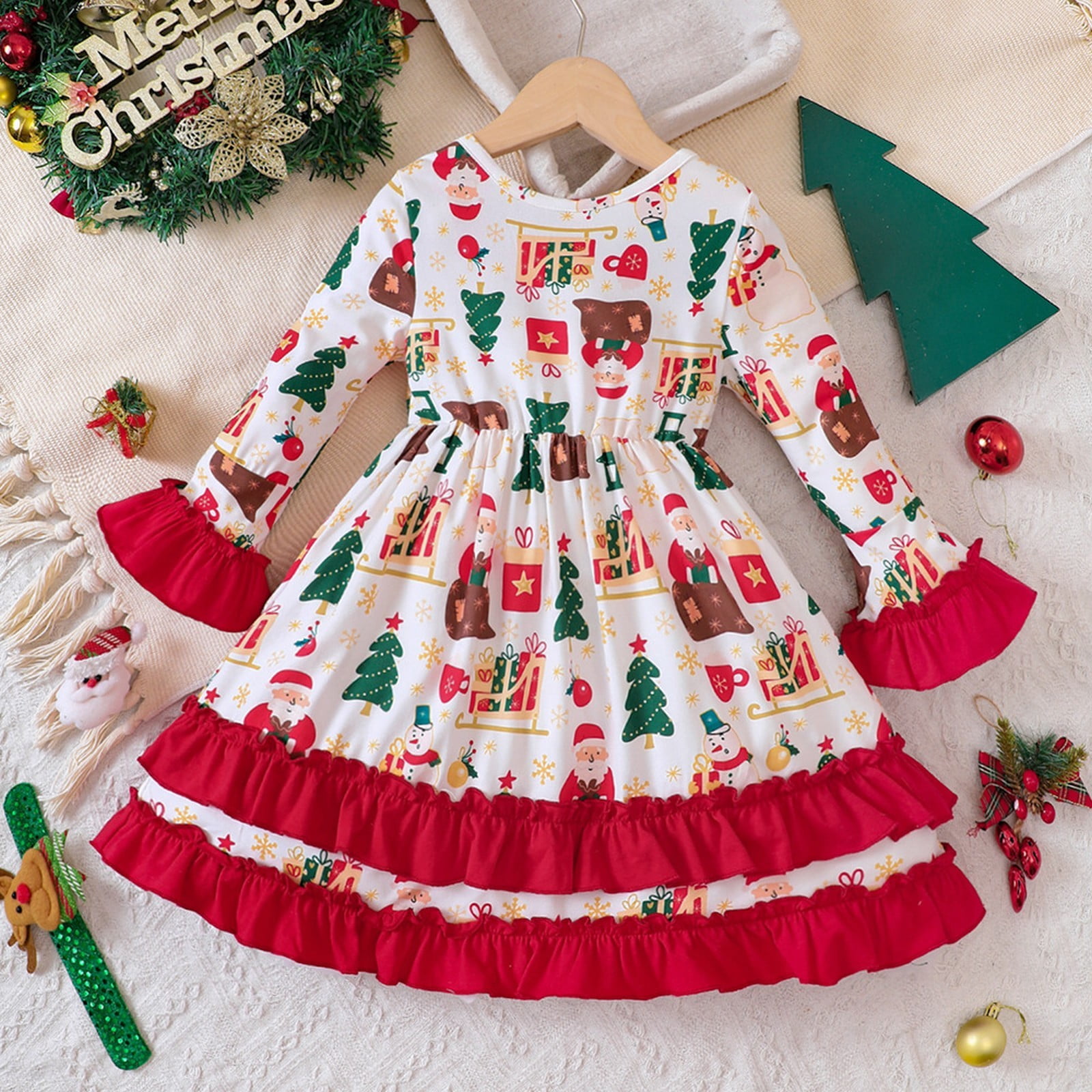 christmas christmas dress Bayou Wonderland Organic Cotton Christmas Dress for Kids  Nola Tawk