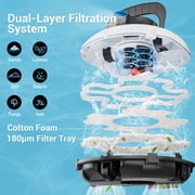 (2026 Upgrade) WYBOT Cordless Robotic Pool Cleaner, Automatic Pool Vacuum with Dual Filters for Flat Above-Ground Pools up to 645 sq.ft, 80-Min Runtime, Auto-Parking (White & Blue)