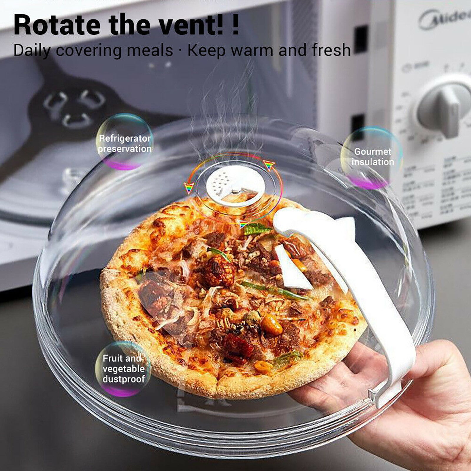 Microwave Splatter Cover, Microwave Food Cover with Steam Vents Keeps Microwave  Oven Clean, BPA Free Dishwasher Safe Round Shape 10 Inch 