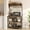 Rustic, variant on Bestier 65" Bakers Rack with Power Outlets, 5-Tier Kitchen Storage Shelves, Microwave Stand with 2 Wire Basket & 10 Hooks,Oak