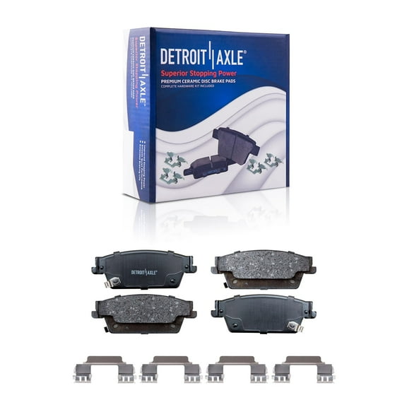 Detroit Axle - Rear Ceramic Brake Pads with Hardware for 2006-2007 Cadillac CTS, 2004-2009 SRX, 2005-2011 STS