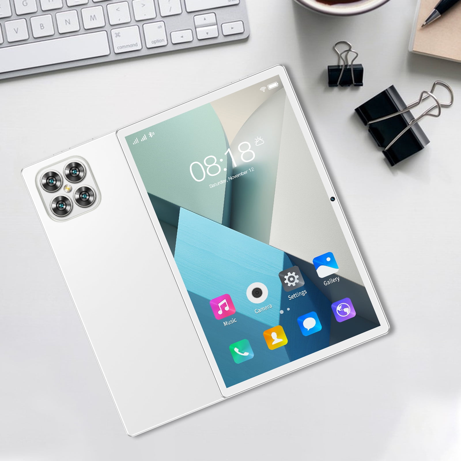 shyuyusa New 2+16G All Netcom 10.1inch Android Tablet Computer 10 Core IPS HD Ultra-thin Screen WiFi Bluetooth Voice Call Game Office Learn Tablet SIM Communication