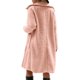 thumbnail image 4 of Abrigo y chaquetas informales de manga larga sin capucha para mujer, abrigo polar cálido de invierno con solapa y manga larga, color liso, con bolsillos y botones, largo medio, blusa para mujer, 4 of 7