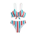 thumbnail image 2 of Awdenio Tummy Control Swimsuits for Women Triangle Bikini Set String Swimsuit Print Tie Smocked Ruched Two Piece Bathing Suit, 2 of 7