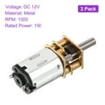 thumbnail image 5 of Uxcell 3pcs 12V 850RPM Rated Torque 10 Output Shaft Length 10mm Micro DC Speed Reduction Motor Mini Metal Gearbox Motor, 5 of 6