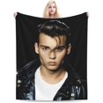 thumbnail image 2 of Johnny Depp Blanket Soft and Warm Lightweight Fluffy Throws Blankets Rug Carpet Gift for Beach Yoga Bedroom Living Room Decoration Sofa Camping Trip Dorm Decor All Season, 2 of 6