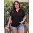 thumbnail image 4 of Cueply Plus Size Summer Tops for Women Short Sleeve v Neck Shirt Womens Casual Loose Fit Tunic Blouses, 4 of 9