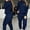 Blue, variant on AOOCHASLIY Women Suits Women's Fashion Color Casual Sweatshirt Loose Long Sleeve Two-Piece Suit