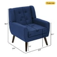 thumbnail image 2 of UIXE Modern Accent Chair Set of 2 Indoor Upholstered Armchair for Living Room, Comfy Arm Chair Single Sofa, Blue, 2 of 6