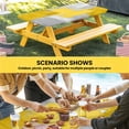 thumbnail image 6 of Yellow Abstract Table Cloths for 6 Foot Rectangle Tables, Grey Geometric Oil Painting Vintage Gradient Patio Waterproof Elastic Fitted Tablecloths, Washable Rectangular Table Cover for Camping, 6 of 8